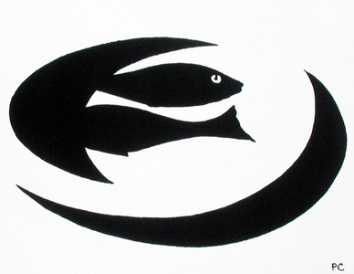 Two Fish on a Plate, 1999 (litho)