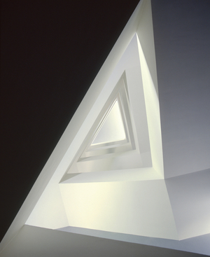 Graphic effect of the IBM IT Department of Lille, realized in 1987 by Jean-Pierre Buffi. Photography 25/10/87