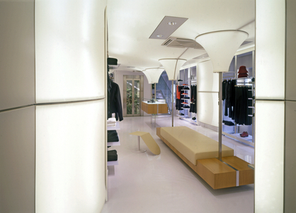 The Marithe et Francois Girbaud boutique in Paris 6, France. Architecture by Kristian Gavoille, 2002.