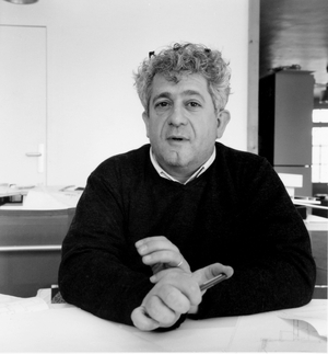 Patrick Chavannes French architect in his agency in Paris.