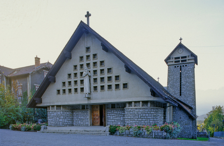 Church of Notre Dame des Alpes in Le Fayet, Saint Gervais (Haute Savoie). Architect Maurice Novarina (1907-2002), 1936-1938.