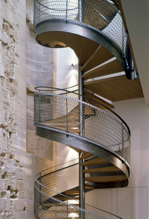 Staircase of the Abbaye Saint-Germain, Paris 6. Funny architectural frames, 2002