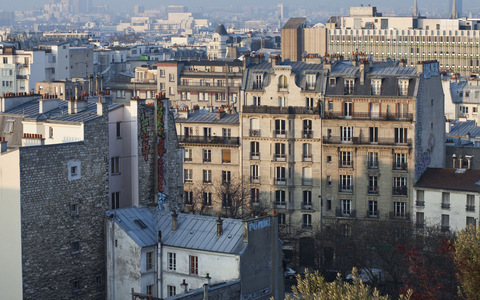 Paris seen from the 20th arrondissement.