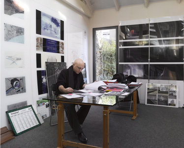 Franck Hammoutene in his architecture agency, 10-12 rue des Lyonnais, Paris 5.