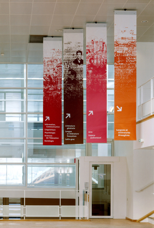 University library in Saint-Denis (Seine Saint Denis, region of France). Architect Pierre Riboulet, 1998.