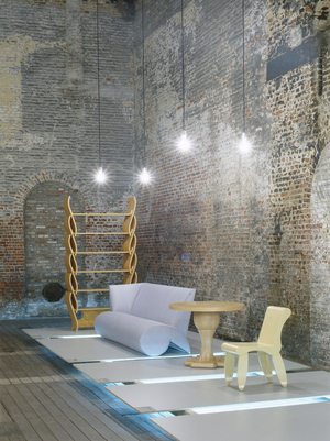 Martin Szekely's exhibition at the Grand Hornu in Belgium, 1988. Scenographer: Patrick Mellett.