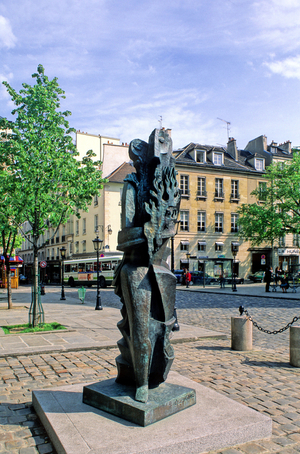 Prometheus, sculptor by Ossip Zadkine (1890-1967), Place Saint Germain des Pres in Paris (photo)