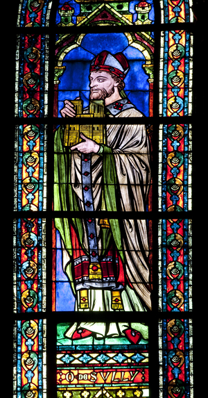 The 19th century glazing in the high windows of the choir pays tribute to the eveques initiators of the Gothic Cathedrale. Eudes de Sully keeps the model of the facade from which he saw the beginning of the 12th century., (text from the book “La grace d'une cathedrale” by Mgr Joseph Dore, Mgr Andre Twenty-Trois et Collectif) Cathedrale Notre Dame de Paris - Paris 4 - XIIIème, XIIIème, XIXeme, rehabilitation by Viollet-le-Duc -