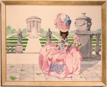 Helene, Princesse de Troye in 1790, plate XXII from 'The House of Tekelden', 1945 (w/c on paper)