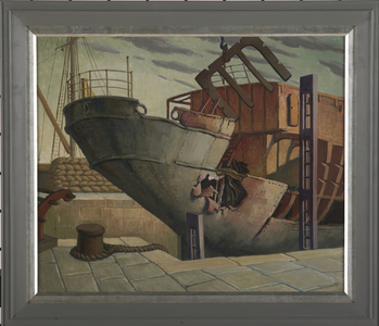 The 'British Chancellor' in dry dock, Falmouth, October 1940, c.1940-43 (oil on canvas)