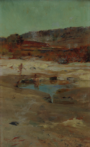 At Rotorua, c.1897 (oil on panel)