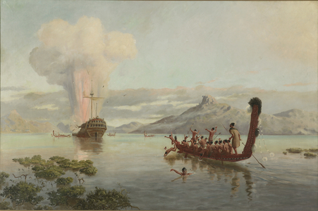 The blowing up of the Boyd, 1889 (oil on canvas)