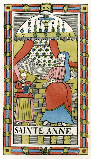 Saint Anne raising the Virgin Mary, 19th century (Epinal print)