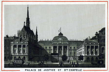 The Palace of Justice and the Holy Chapel in Paris in the 19th century.