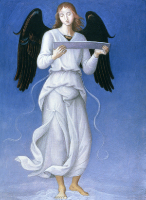 Perugino Angel (egg tempera on paper)