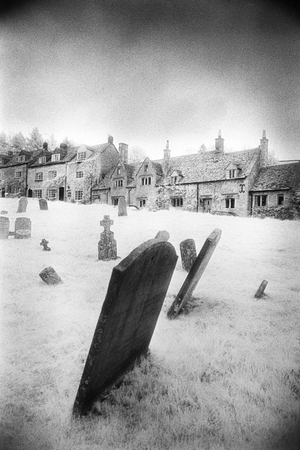 Graveyard, Snowshill, Gloucestershire (b/w photo)