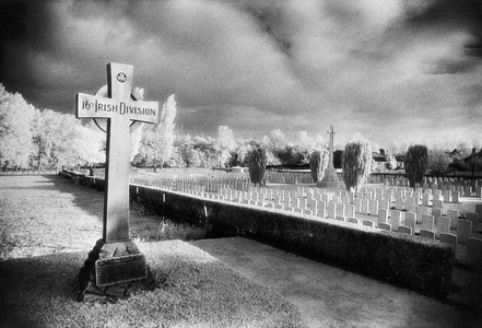 Irish House Cemetery, Wijtschate, Ypres (b/w photo)
