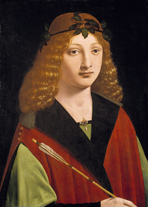 Portrait of a Youth Holding an Arrow, c.1500-10 (oil on panel)