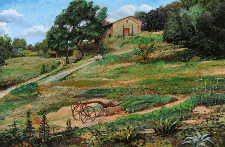 Plough, Cortona, 1999 (oil on canvas)