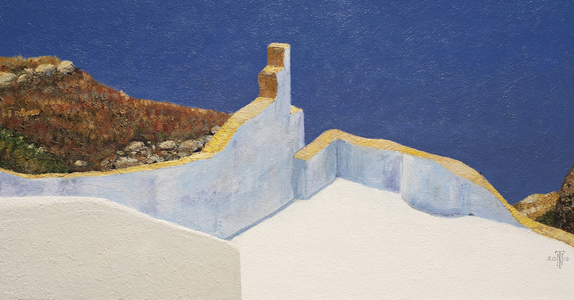 Santorini I, 2010 (oil on board)