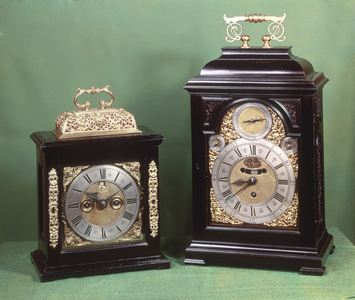 Ebonised bracket clock by Jonathan Lowndes, c.1695; ebonised bracket clock by Daniel Quare (1649-1724), c.1700