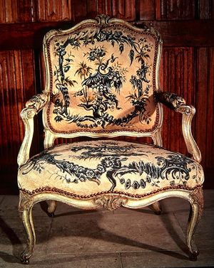 Armchair with embroidered upholstery, by Louis Cresson (1706-61)