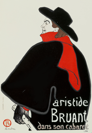 Aristide Bruant in his cabaret, 19th century (poster)