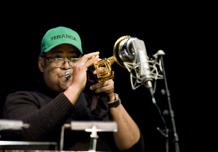 Jon Faddis has the trumpet. National Orchestra of Ile de France. Grande Halle de La Villette in Paris. Photography January 2008