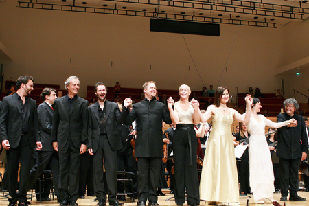 Rene Jacobs directs the Freiburger Barockorchester at the Salle Pleyel.
