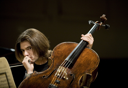 Portrait of Gautier Capucon cellist, Salle Pleyel, Paris. Photography October 2008.
