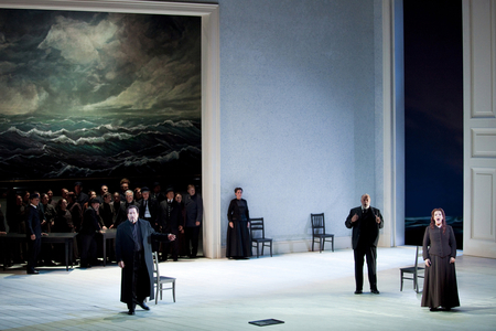 The ghost ship, Richard Wagner's opera at Opera Bastille, September 2010. Orchestra and choir of the Opera de Paris directed by Peter Schneider and directed by Willy Decker. Photography
