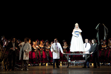 Les Tales d'Hoffmann, opera by Jacques Offenbach at the Opera Bastille, May 2010. Orchestra and choir of the Opera directed by Jesus Lopez Cobos and directed by Robert Carsen. Photography