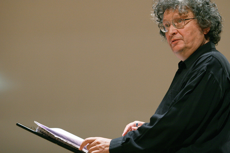 Rene Jacobs directs the Freiburger Barockorchester at the Salle Pleyel.