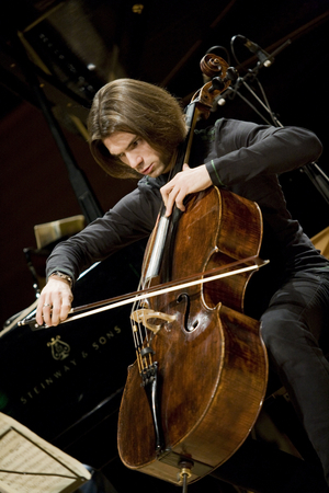 Portrait of Gautier Capucon cellist, Salle Pleyel, Paris. Photography October 2008.