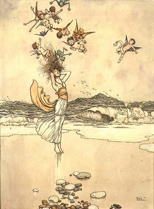 Illustration to the 'Water Babies' by C. Kingsley