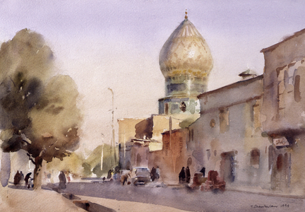 Ceramic Reflection, Shiraz, 1994 (w/c on paper)