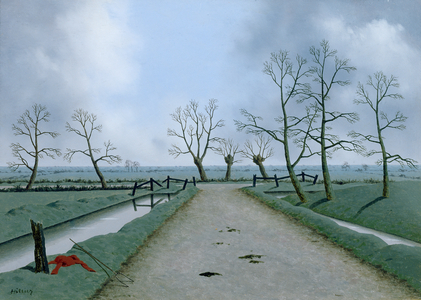 Somerset Levels (oil on canvas)