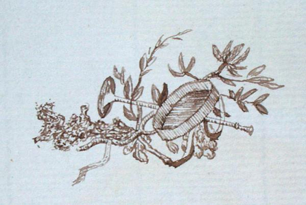 Drawing from Michael Faraday's scrapbook (pen & ink on paper)