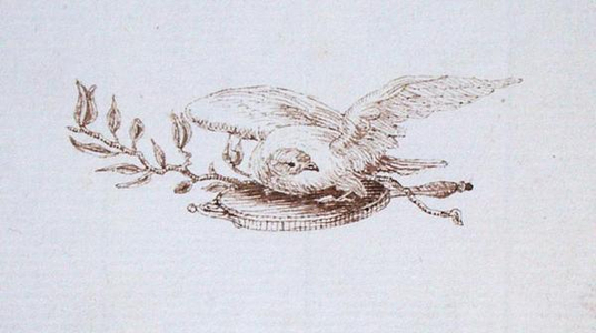 Drawing from Michael Faraday's scrapbook (pen & ink on paper)