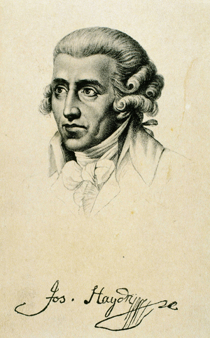 Portrait of Franz Joseph Haydn (1732-1809) Austrian composer. Engraving from 1801 153-008632