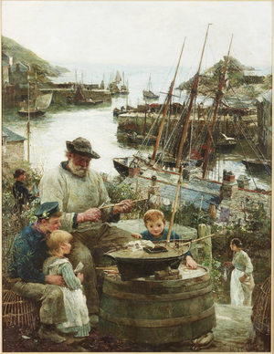Shipmodel Maker with Harbour, 1908 (oil on canvas)