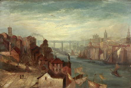 Newcastle upon Tyne from Gateshead, c.1880 (oil on canvas)