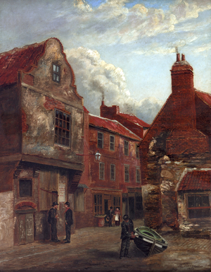 Old Shields, Wapping Street and Union Lane, 1896 (oil on canvas)