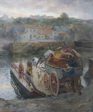 Crossing Hylton Ferry, 1912 (oil on canvas)