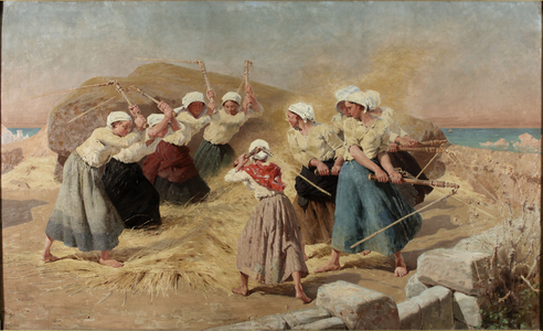 Threshing (oil on canvas)