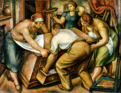 Spring Cleaning (oil on canvas)