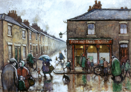 Wet Friday, 1975 (oil on board)