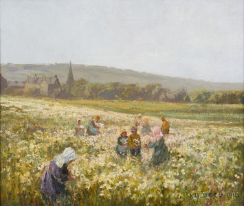 The Dog Daisy Field, Low Fell, 1910 (oil on canvas)
