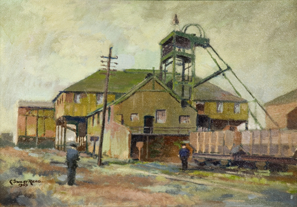 Glebe Colliery, County Durham, 1959 (oil on board)