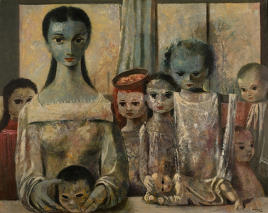 The Doll Maker (oil on canvas)